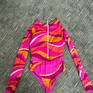 Trina Turk Pink and Orange One Piece Swimsuit